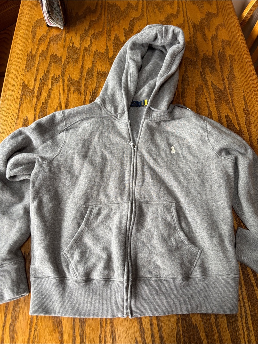 Women’s Polo Ralph Lauren Heather Gray Full-Zip Hooded Sweatshirt